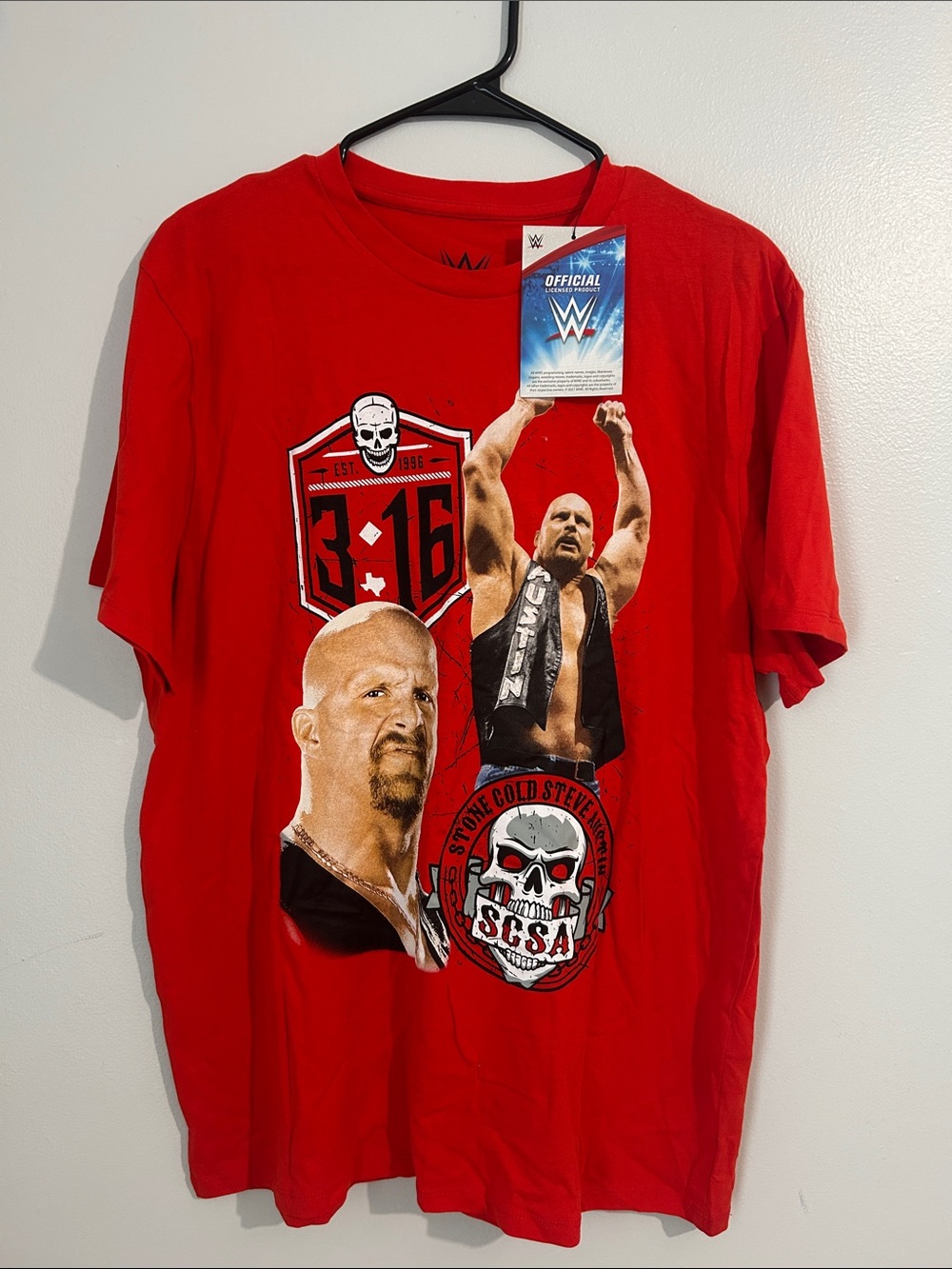 WWE Red Stone Cold Steve Austin Graphic Tee